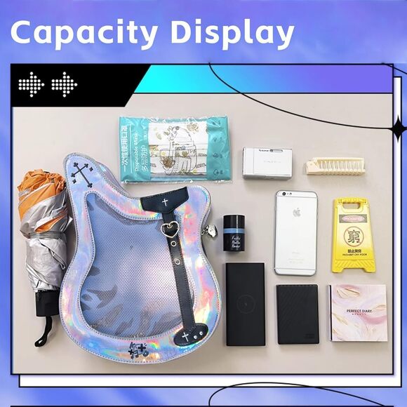 4496 Guitar Ita Bag - Y2K Japanese Backpack for Unisex with Pin Display main image 6